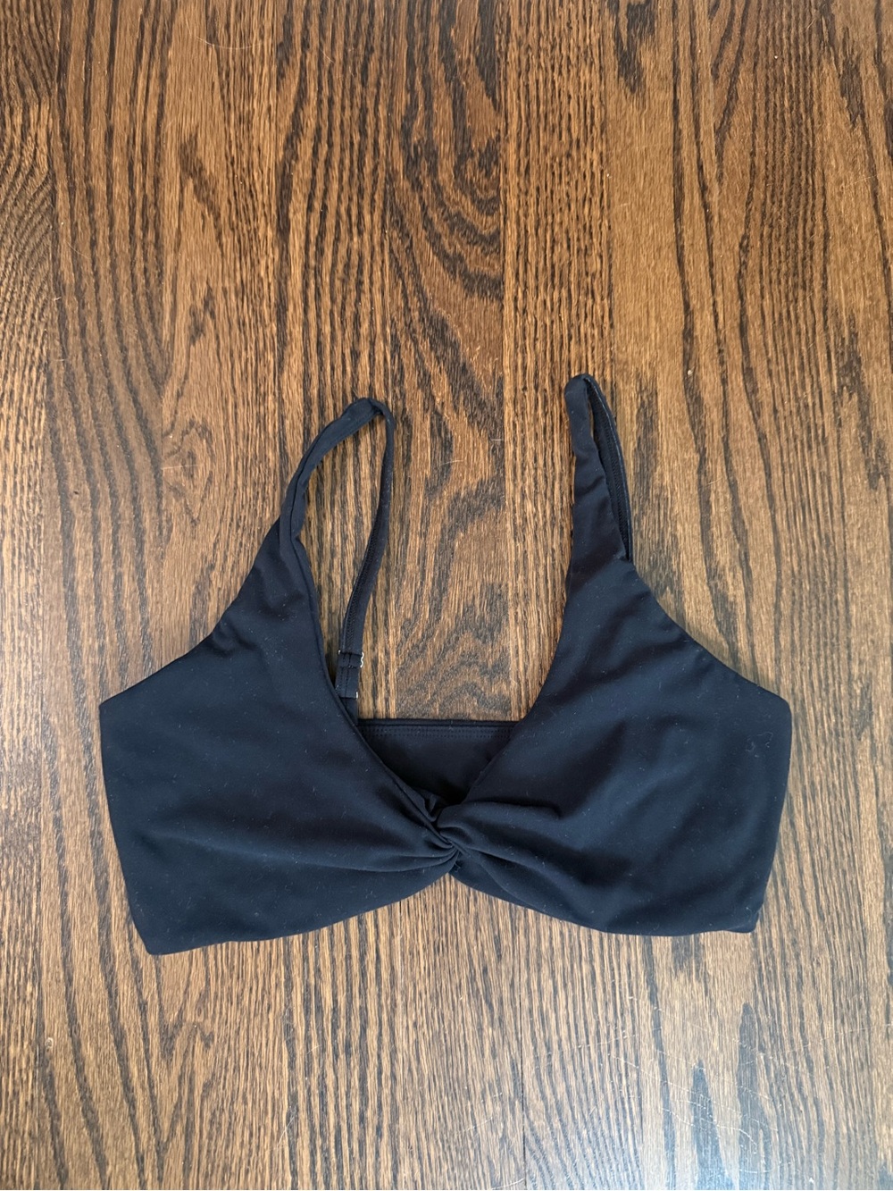 Black Twist-Front Bralette Sports Bra